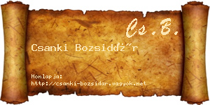 Csanki Bozsidár névjegykártya